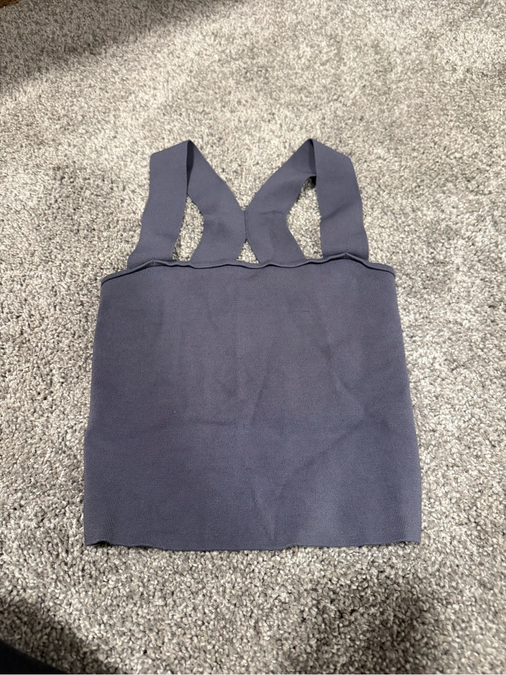 Women’s Grey Cropped Tank Top with Wide Straps